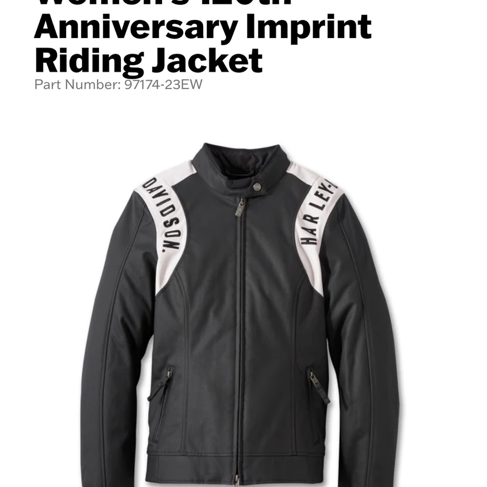 NWT Harley-Davidson Black and White Performance Jacket with Sporty Fit